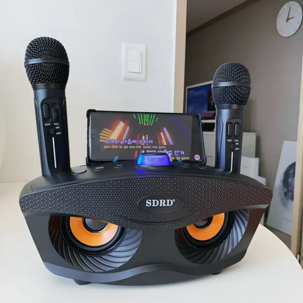 Karaoke Bluetooth SDRD con 2 Microfonos Inalambricos al por Mayor en Colombia